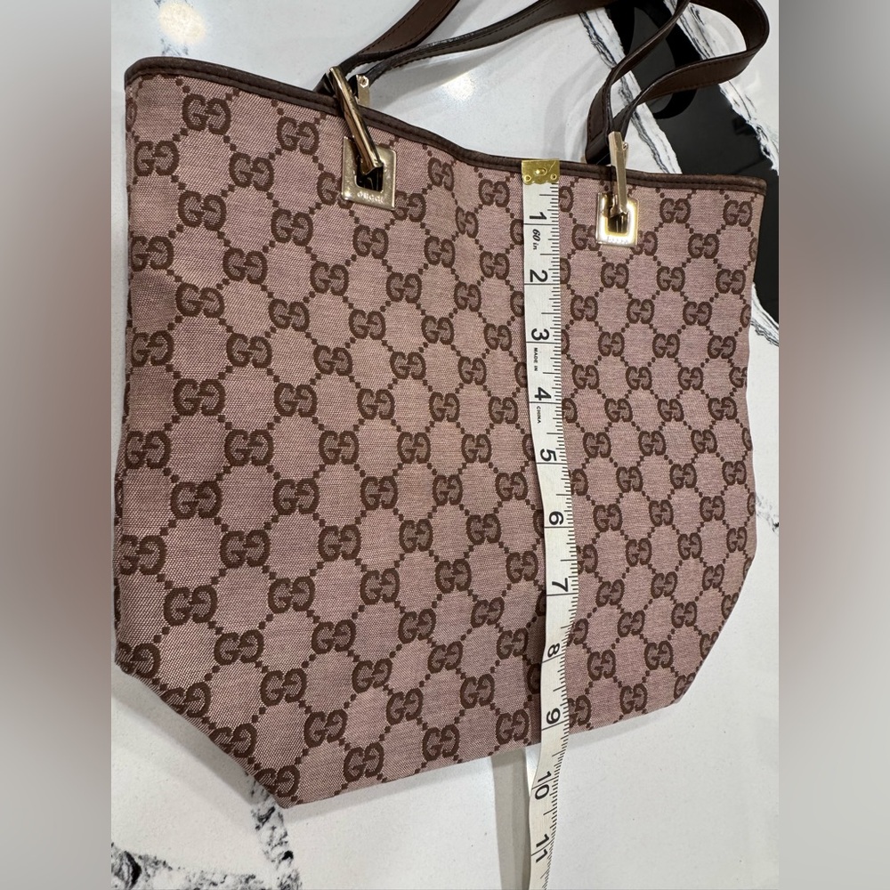 Gucci GG Canvas Brown Tote Bag – Vintage Made in Italy - Picture 13 of 16